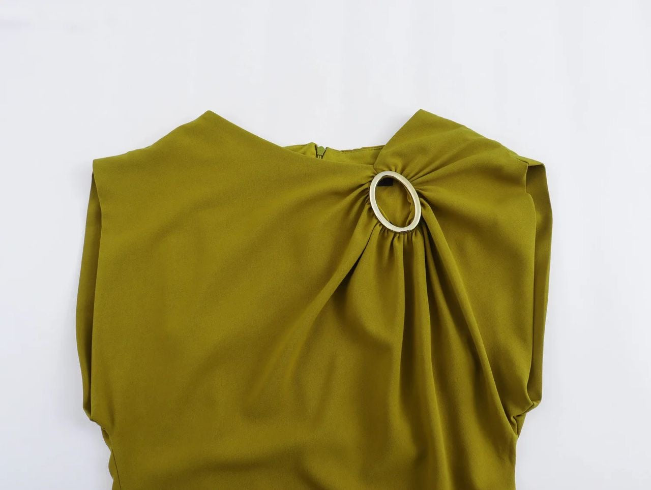 Olive green midi dress