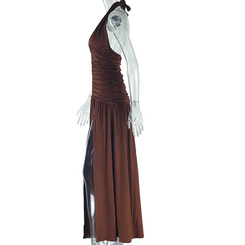 Elegant halter maxi dress