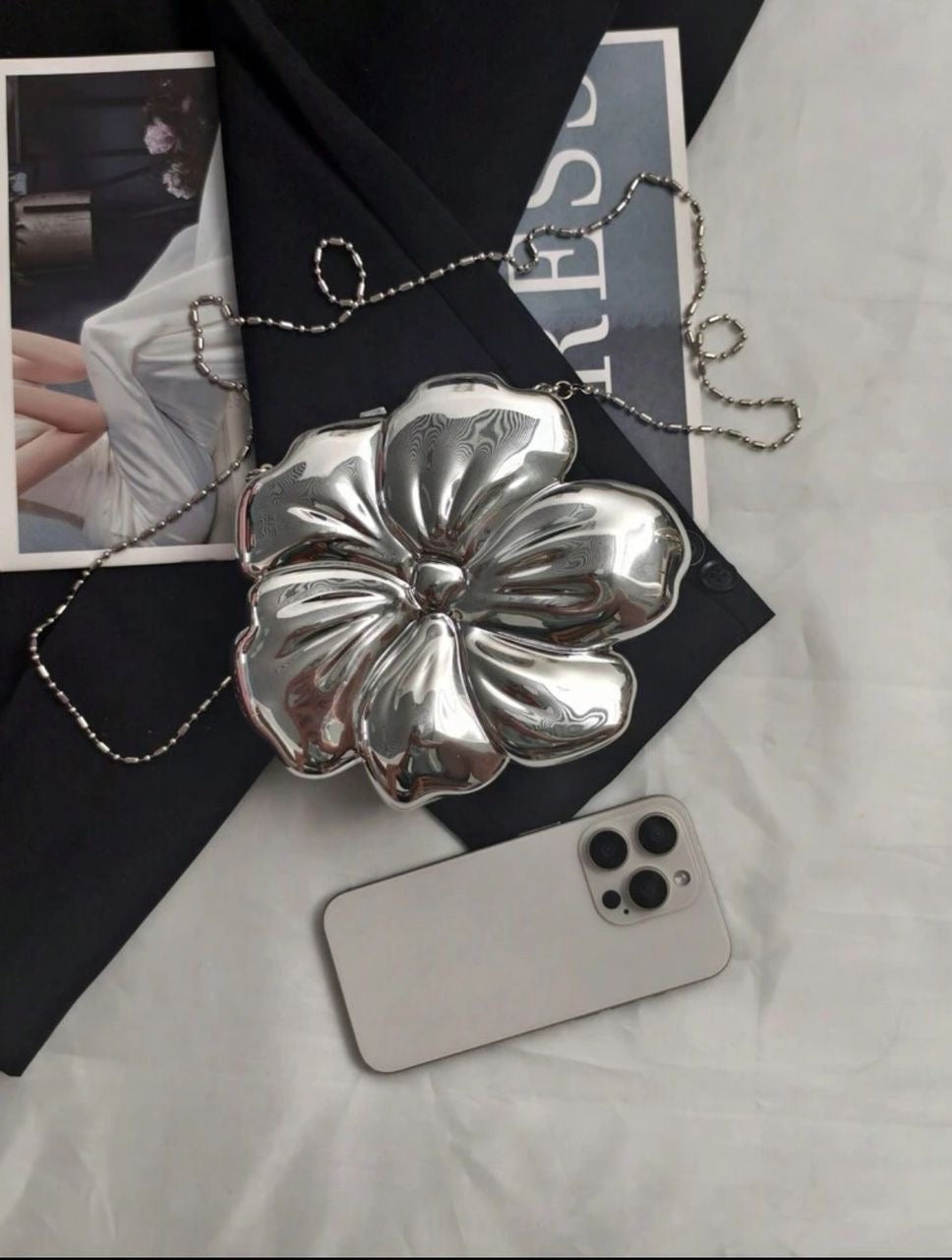 Acrylic flower clutch bag