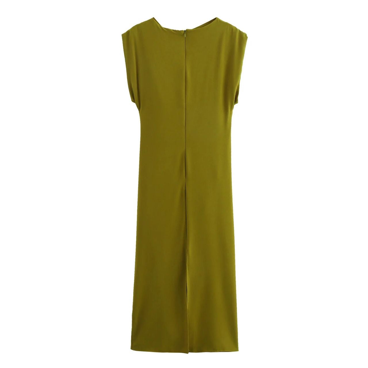 Olive green midi dress