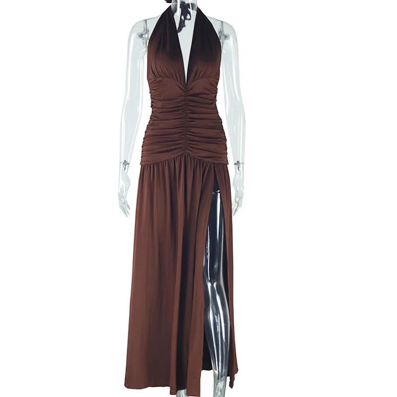 Elegant halter maxi dress