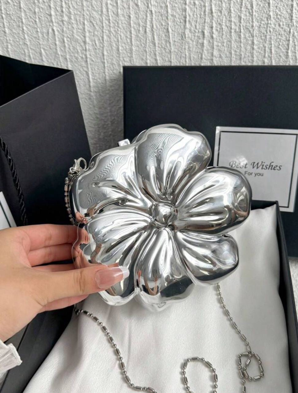 Acrylic flower clutch bag